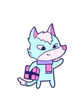 Dost canlısı çizgi film Noel Kurdu 'nun hareketli animasyonu