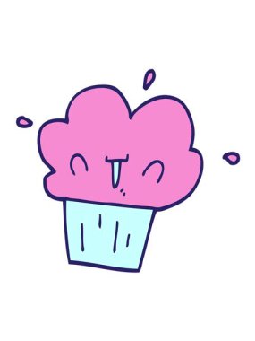 Fincanlı kek illüstrasyonunun titreşimli hareketi