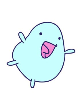 Çizgi film canlandırmasının hareketli animasyonları kawaii sevimli mutlu fasulye