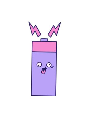 Bir bataryanın karikatürünün titreşimli hareketi