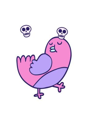 el çizimi çizgi film stili yılbaşı robinlerinin kafatası animasyonları