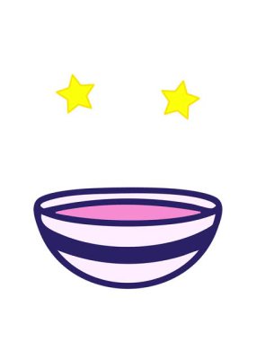 dönen yıldızlar Japon miso çorbası dizaynının animasyonu.