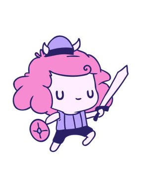 Kawaii çizgi filminin titreşimli animasyonu şirin viking çocuk.