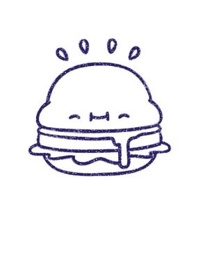 Sevimli Burger Kömür Çiziminin yükselişi ve yüzen animasyonu