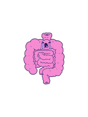 Karikatür bağırsaklarının göz alıcı satış animasyonu.