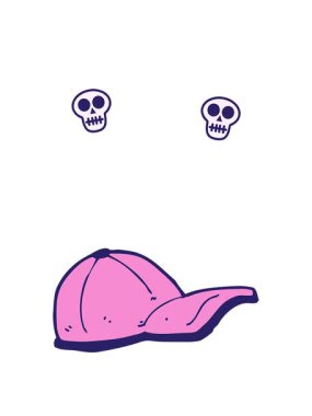 Çizgi film kapağının kafatası animasyonu