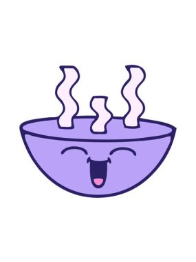 Bir kase sıcak çorba çiziminin titreşimli hareketi