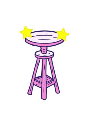 dönen yıldızlar çizgi film animasyonu ayarlanabilir sanatçı taburesi