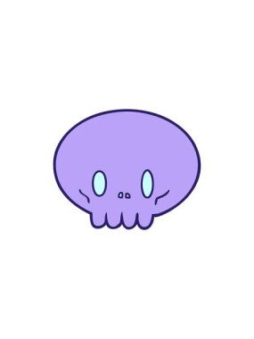 Çizgi film kafatasının satış animasyonu