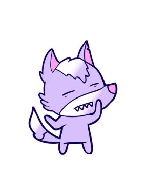 Dişlerini gösteren bir kurdun neon ışık efekti