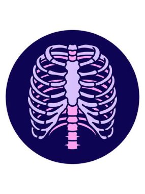 Bir göğüs kafesinin neon ışık efekti canlandırması