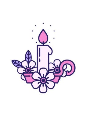 bir mum tutucunun ikonik dövme görüntüsünün hareketli animasyonu