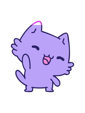 Sevimli, mutlu bir kedinin çizgi filmini canlandırın.