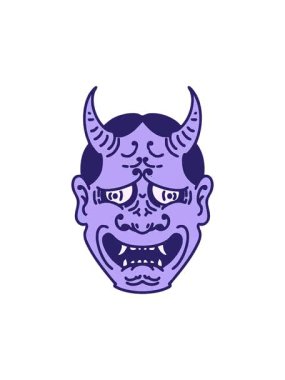 Japon tiyatro kabuki maskesinin hareketli animasyonu