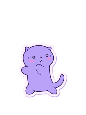 Sevimli bir çizgi film kedisinin çıkartmasını sergiliyorum.