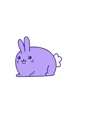 Mutlu bir tavşan çizgi filminin yatay titreşimli animasyonu