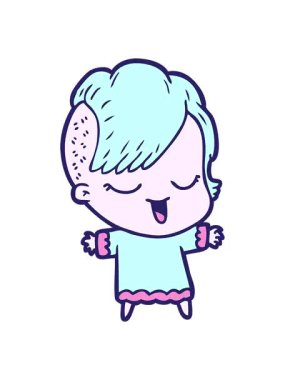 Mutlu çizgi film kızlarının animasyon efektlerini görüntüle