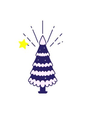 Kıvılcım saçan yıldızlar, çam ağacı kaplı bir dövmenin çiziminin canlandırılmasını etkiler.