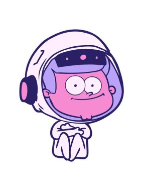 Mutlu astronot çizgi filminin titreşimli hareketi