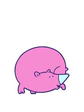 Neon çizgi film oyuncak ayısının hareketli animasyonu