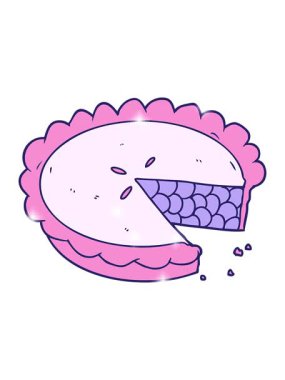 Yaban mersinli turta çizgi filminin ışıltılı etkisi