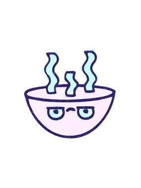 Sıcak pirinç tebeşiri çiziminin hareketli animasyonu