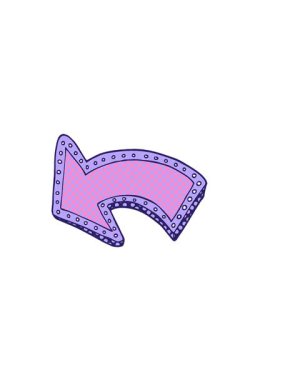 Çizgi film karalamalarının yatay titreşimli animasyonu oku aydınlatıyor