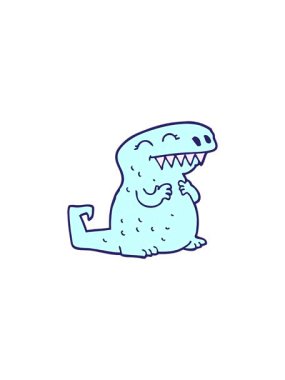 Dinozor karalama çizgi filminin radyoaktif parlayan animasyonu