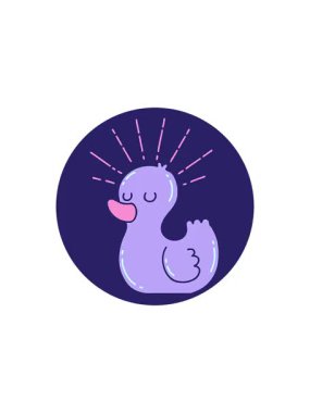 Dövme stili plastik ördeğin gösterişli satış animasyonu