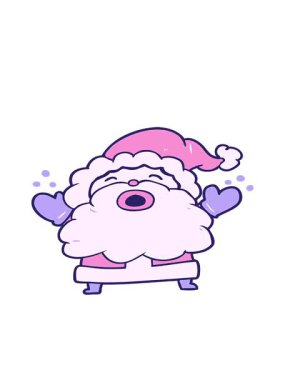 Noel Baba çizgi filminin hareketli animasyonu hayal kırıklığı içinde bağırıyor.