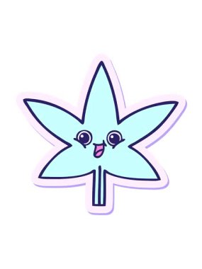 Tatlı bir marihuana yaprağının çıkartmasının titreşimli hareketi.