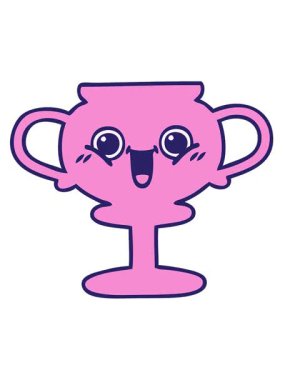 Güzel bir kupa karikatürünün hareketli animasyonu