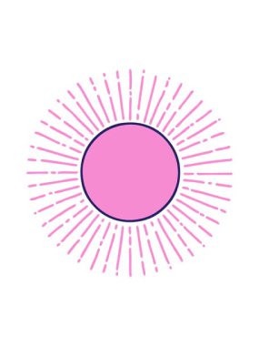 Dövme stili güneş görüntüsünün basınçlı canlandırması