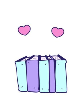 Karikatür kitaplarının dönen kalpleri.