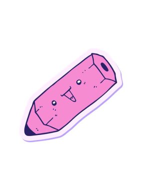 Sevimli karikatür kaleminin hareketli animasyonu