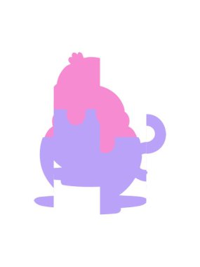 Çay fincanındaki sevimli yavru kuşun bölünen hareketi.