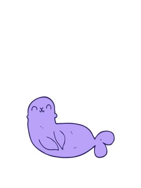 Çizgi film mührünün sıçrama hareketi animasyonu