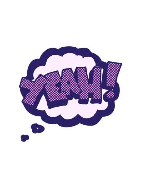 Evet serbest çizim düşünce baloncuğu çizgi filminin hareketli animasyonu bağırıyor