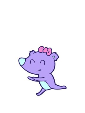 Parlak neon çizgi filmdeki kutup ayısının animasyonunu genişletiyorum.