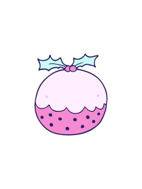 Çizgi film yılbaşı puding tasarımının satış animasyonu