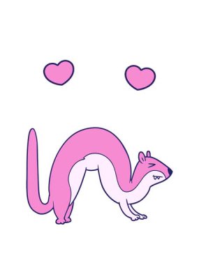 dönen kalpler bir gelincik çizgi filminin animasyonu.