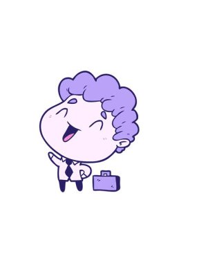 Sevimli karikatür işadamının yatay titreşimli animasyonu