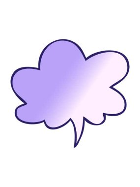 karikatür konuşma baloncuğunun hareketli animasyonunu pürüzsüz bir gradyan tarzla konuşma baloncuğuyla sallayarak