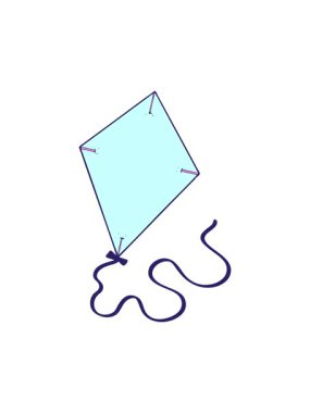 Uçurtma çizgi filminin dönen hareketli animasyonu