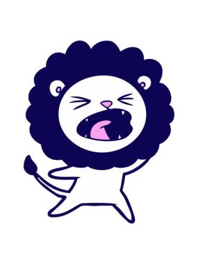 Aslan çizgi filminin neon ışık efekti canlandırması