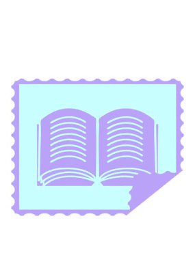 Açık bir kitabın çıkartma karikatürünün hareketli animasyonu