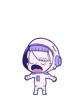 Konuşan astronot çizgi film animasyonunu genişletiyorum.