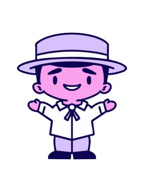 Geleneksel kıyafet karikatüründeki Brezilyalı adamın neon ışık efekti