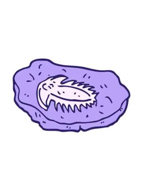 Karalama stilinde titreyen animasyon Antik Fosil