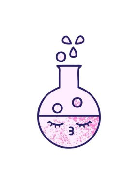 Bir test tüpünün retro grunge doku çizgi filminin hareketli animasyonu